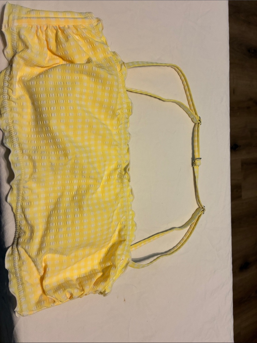 Xhilaration Yellow Gingham Bikini Top